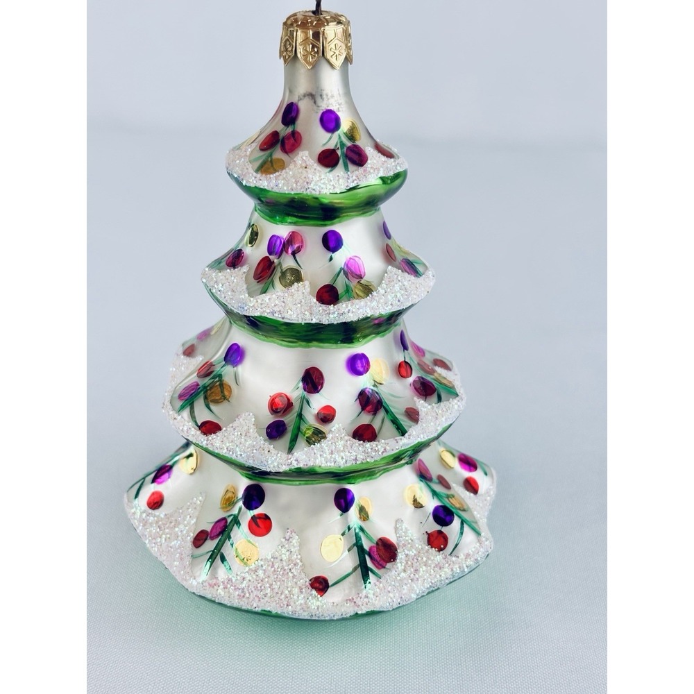 Vintage Christopher Radko Winter Tree Ornament 5" 92-101-2 Mercury Glass